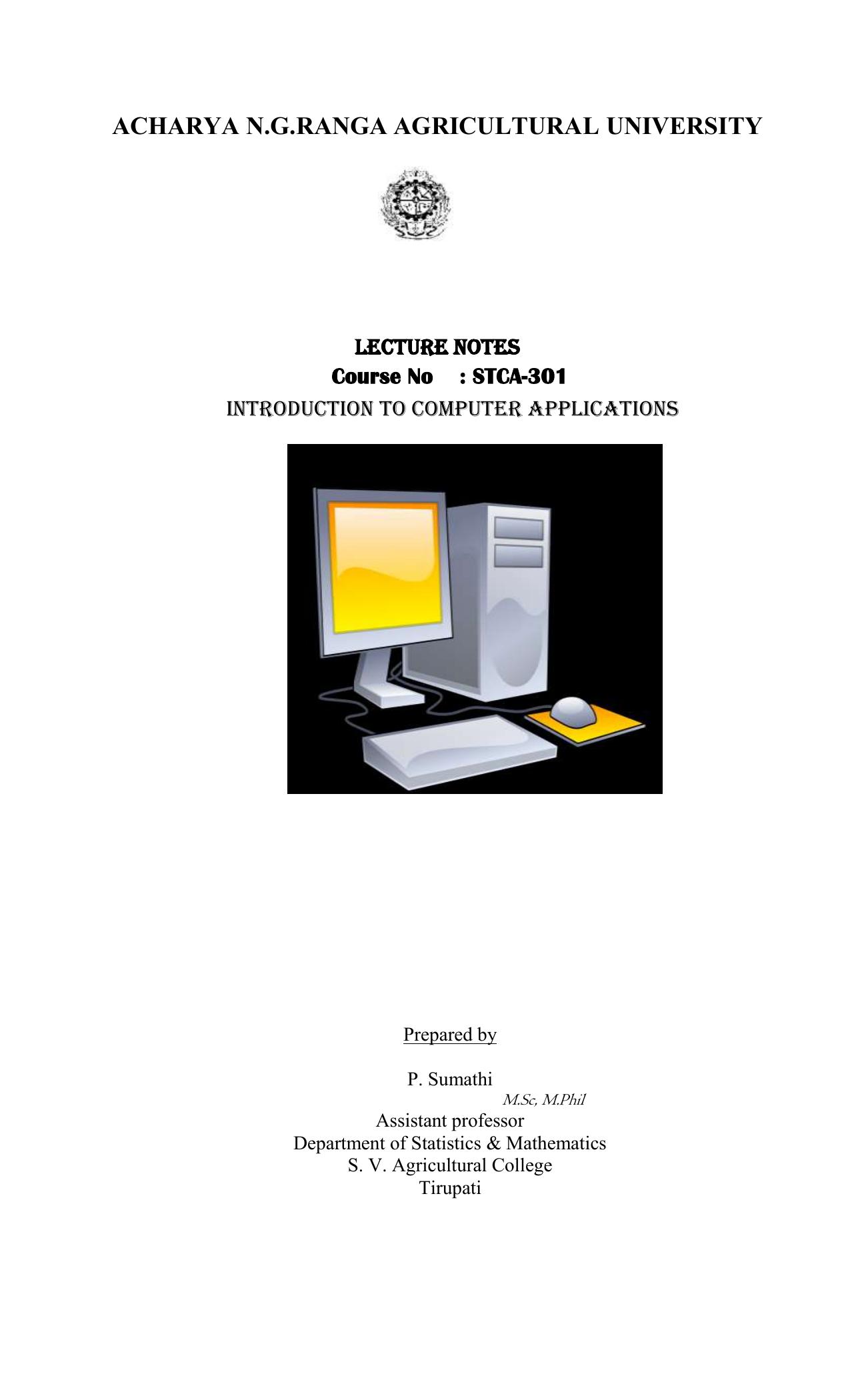 INTRODUCTION TO COMPUTERS
